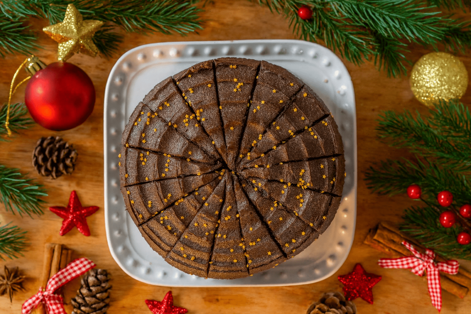 seasonal chocolate fudge cake