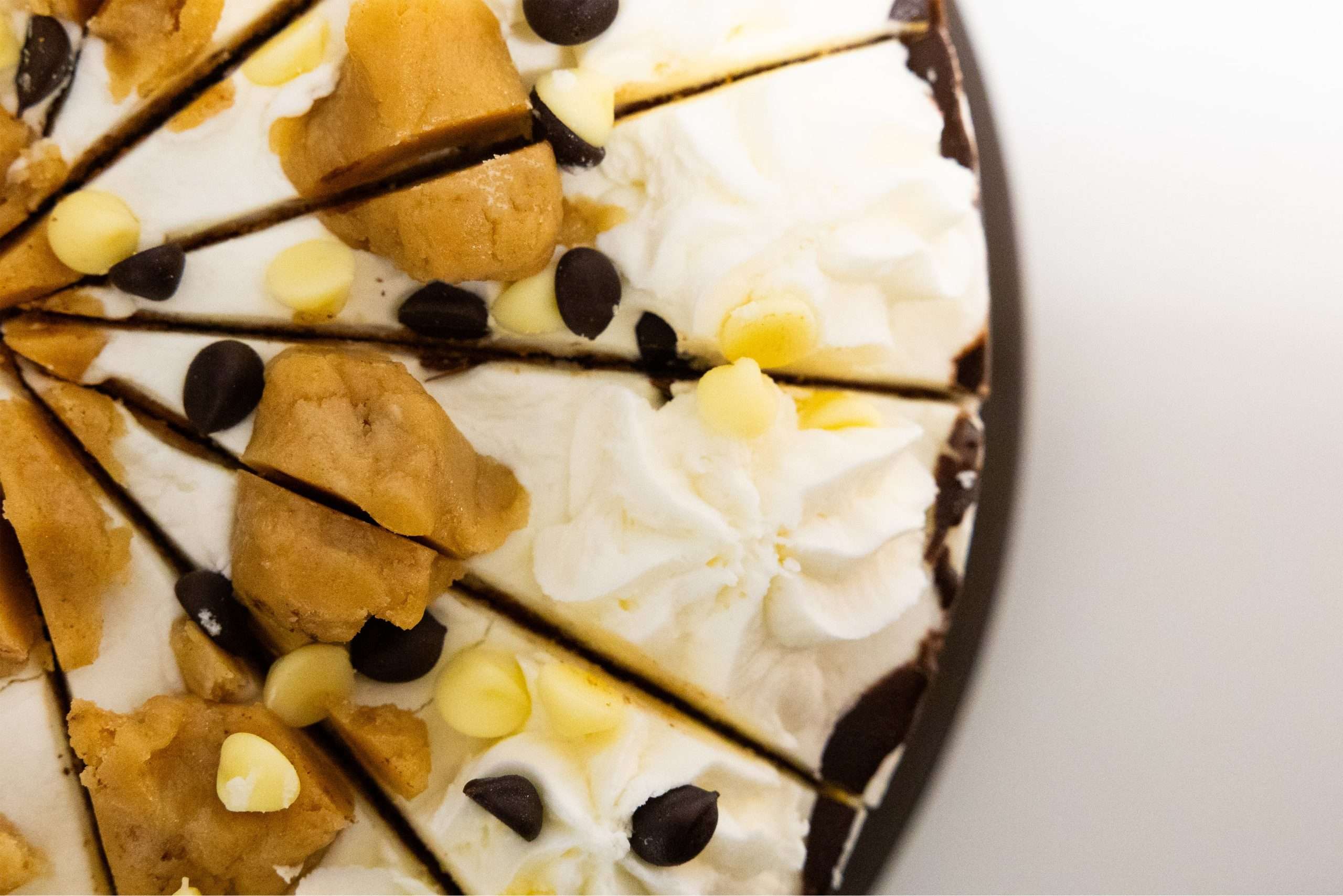 cookie dough cake close up