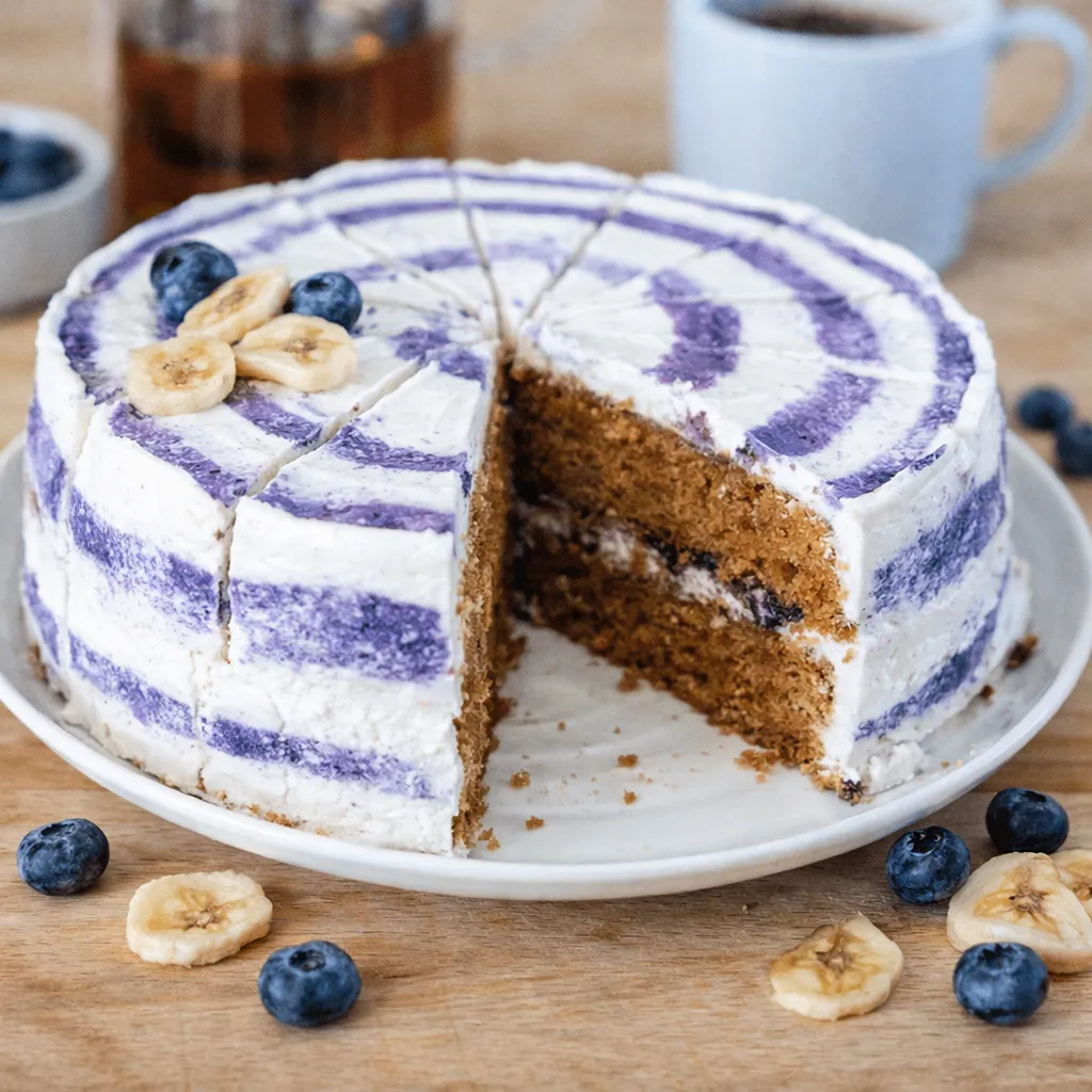 vegan blueberry and banana cake