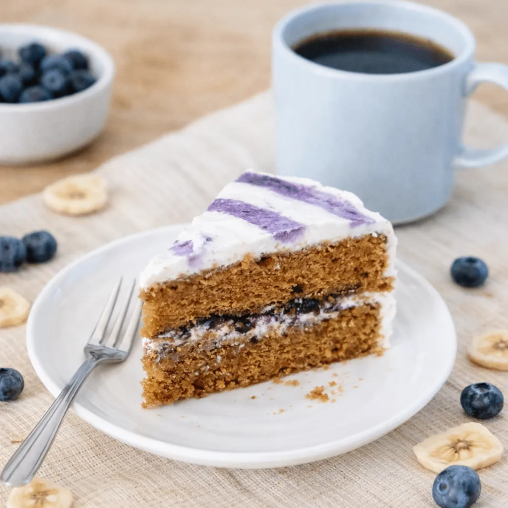 vegan blueberry and banana cake