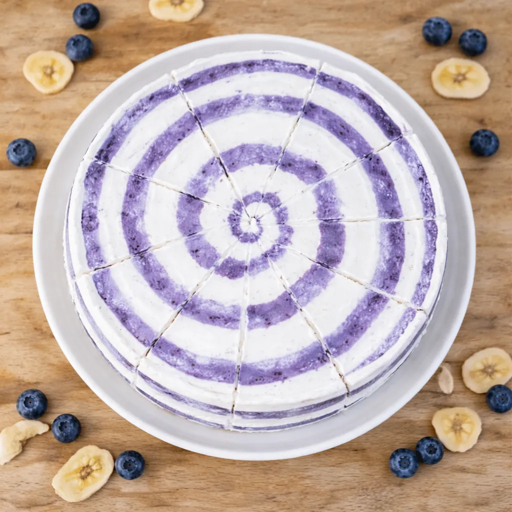 vegan banana and blueberry cake